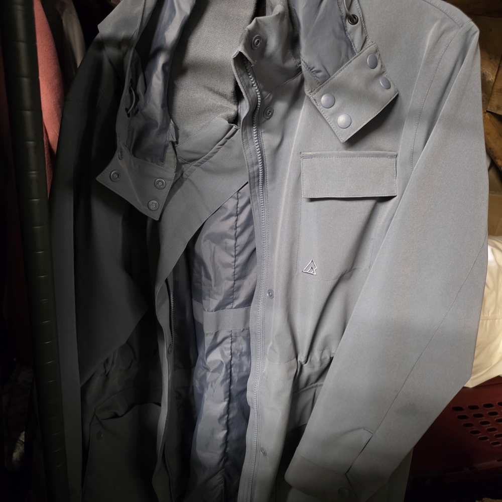 Women's Gray Hooded Jacket - Picture 2 of 3
